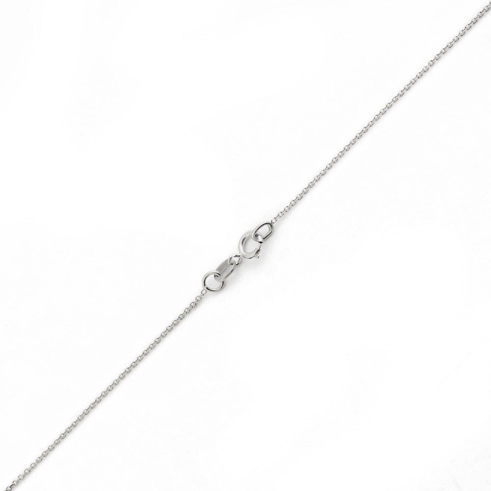 10K WHITE GOLD DC ROLO 023 GAUGE 18" CHAIN NECKLACE (AVAILABLE IN LENGTHS 7" - 30")