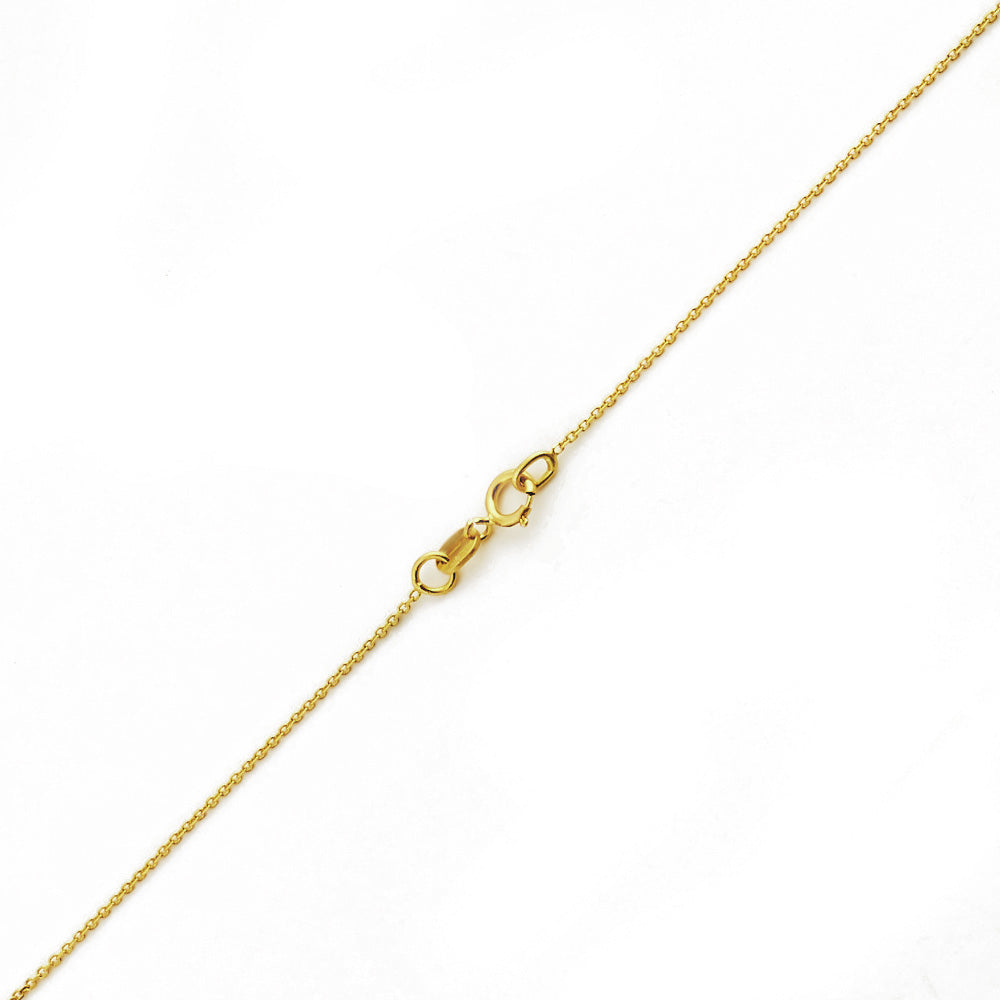 10K YELLOW GOLD DC ROLO 033 GAUGE 20" CHAIN NECKLACE (AVAILABLE IN LENGTHS 7" - 30")
