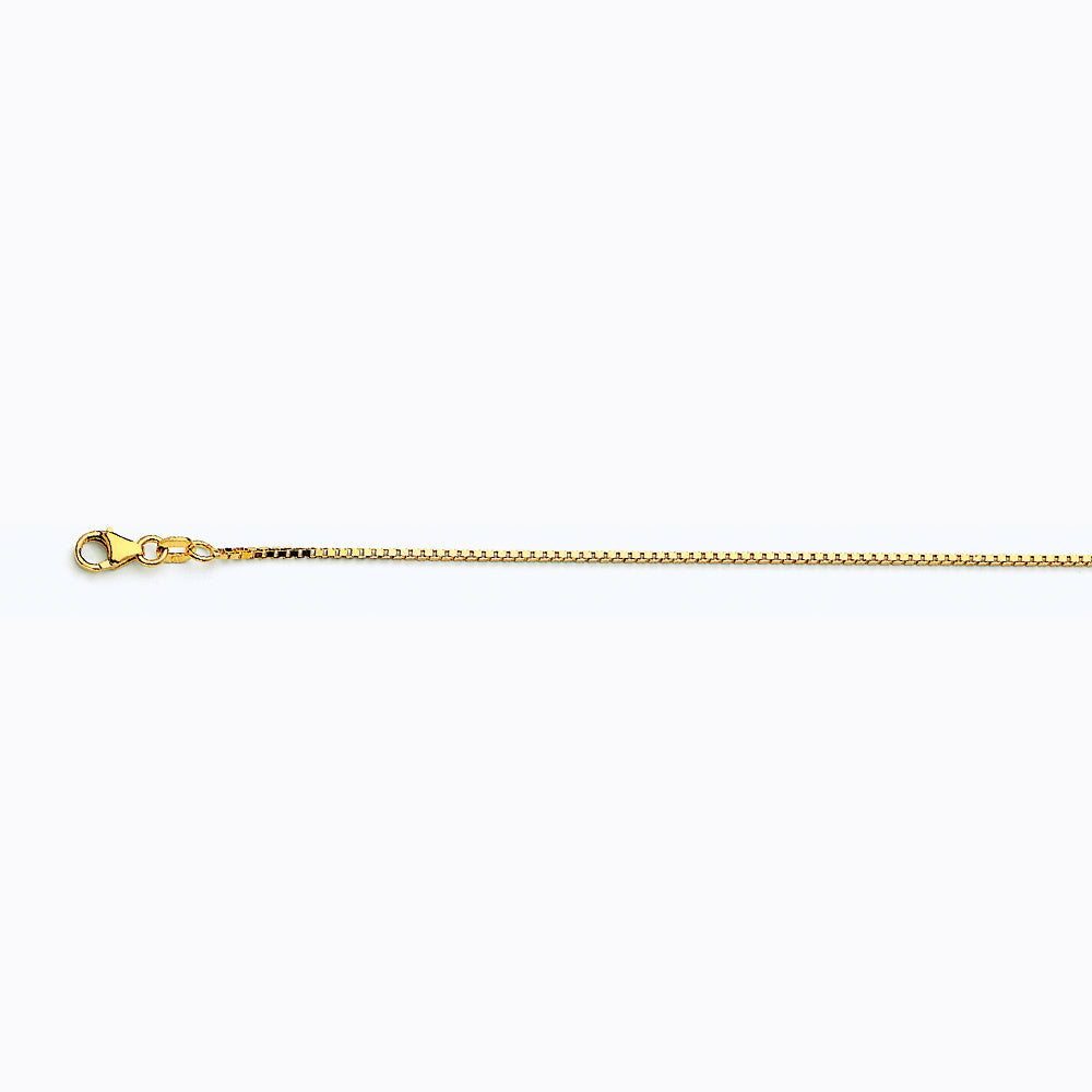 10K YELLOW GOLD BOX 068 GAUGE 20" CHAIN NECKLACE (AVAILABLE IN LENGTHS 7" - 30")