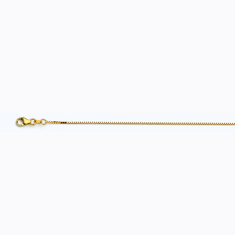 10K YELLOW GOLD BOX 058 GAUGE 22" CHAIN NECKLACE (AVAILABLE IN LENGTHS 7" - 30")