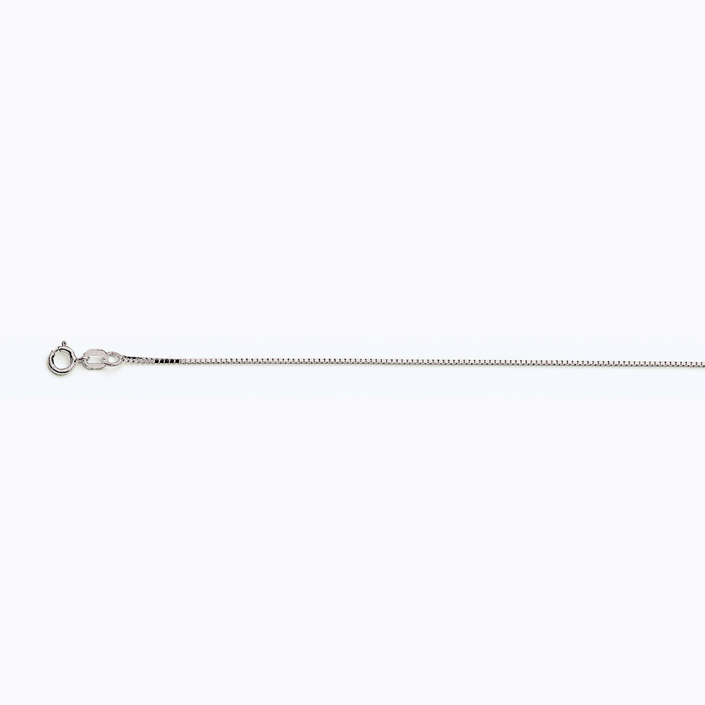 10K WHITE GOLD BOX 050 GAUGE 22" CHAIN NECKLACE (AVAILABLE IN LENGTHS 7" - 30")
