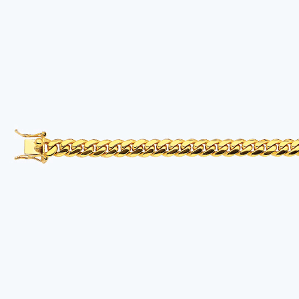 10K 8MM YELLOW GOLD SOLID MIAMI CUBAN 26" CHAIN NECKLACE (AVAILABLE IN LENGTHS 7" - 30")