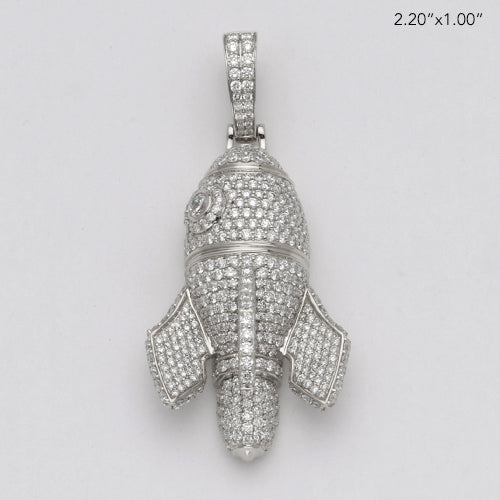 10KW 6.15CTW DIAMOND ROCKET SHIP PENDANT