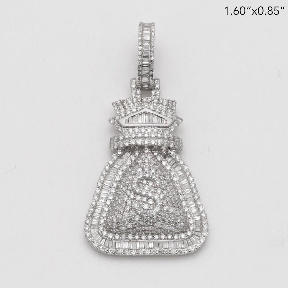 10KW 2.20CTW DIAMOND MONEY BAG PENDANT
