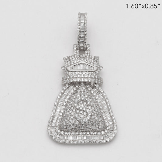 10KW 2.20CTW DIAMOND MONEY BAG PENDANT