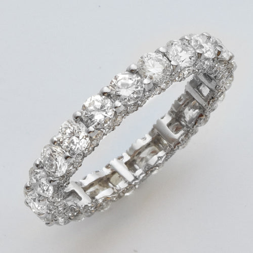 14KW 3.90CTW DIAMOND MACHINE SET ETERNITY BAND
