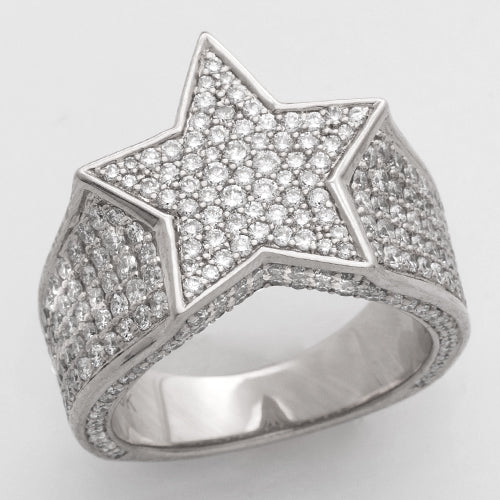 14KW 2.50CTW DIAMOND STAR SHAPE RING