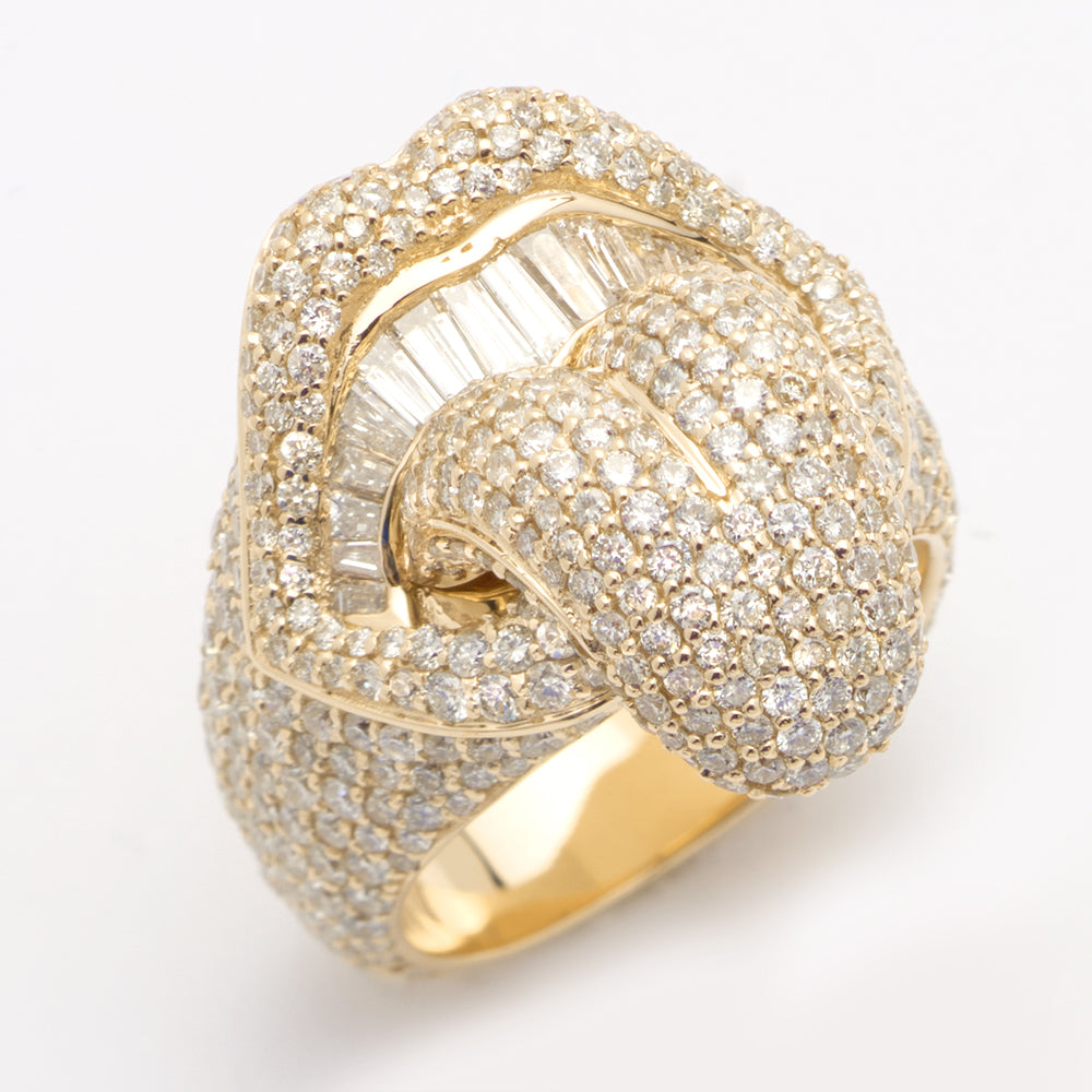 14KY 6.85CTW BAGUETTE DIAMOND MENS MOUTH