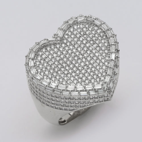 14KW 3.15CTW BAGUETTE AND ROUND DIAMOND FLAT PAVE