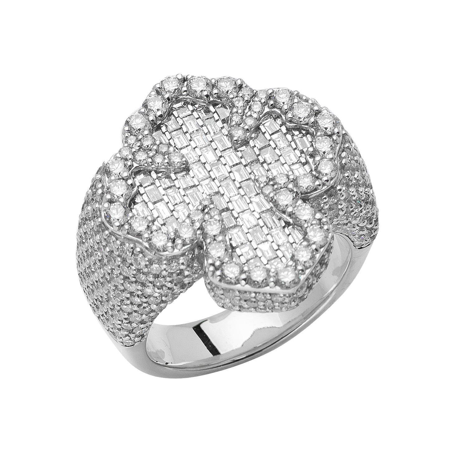 14KW 6.50CTW DIAMOND 3D INVERTED FLEUR DE LIS