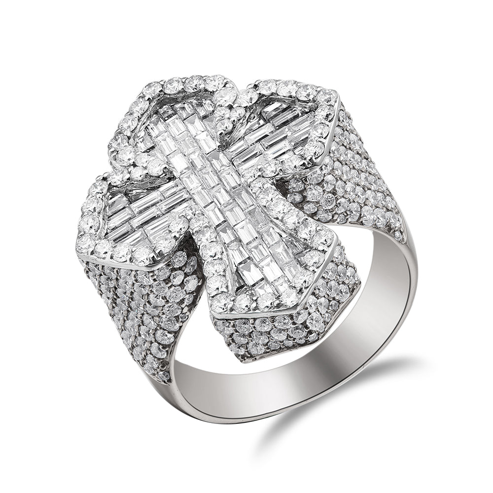 14KW 6.35CTW BAGUETTE DIAMOND INVERTED 3D FLEUR