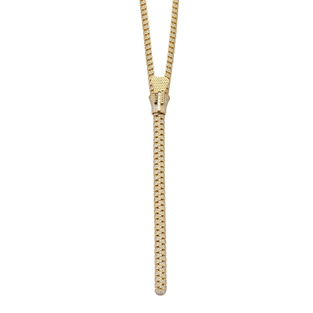 18KY 15.00CTW DIAMOND FANCY ZIPPER NECKLACE