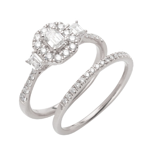 14KW 1.00CTW EMERALD DIAMOND BRIDAL SET - SINGLE