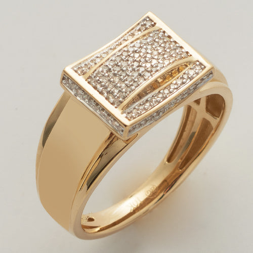 10KY 0.25CTW MICROPAVE DIAMOND MENS RING