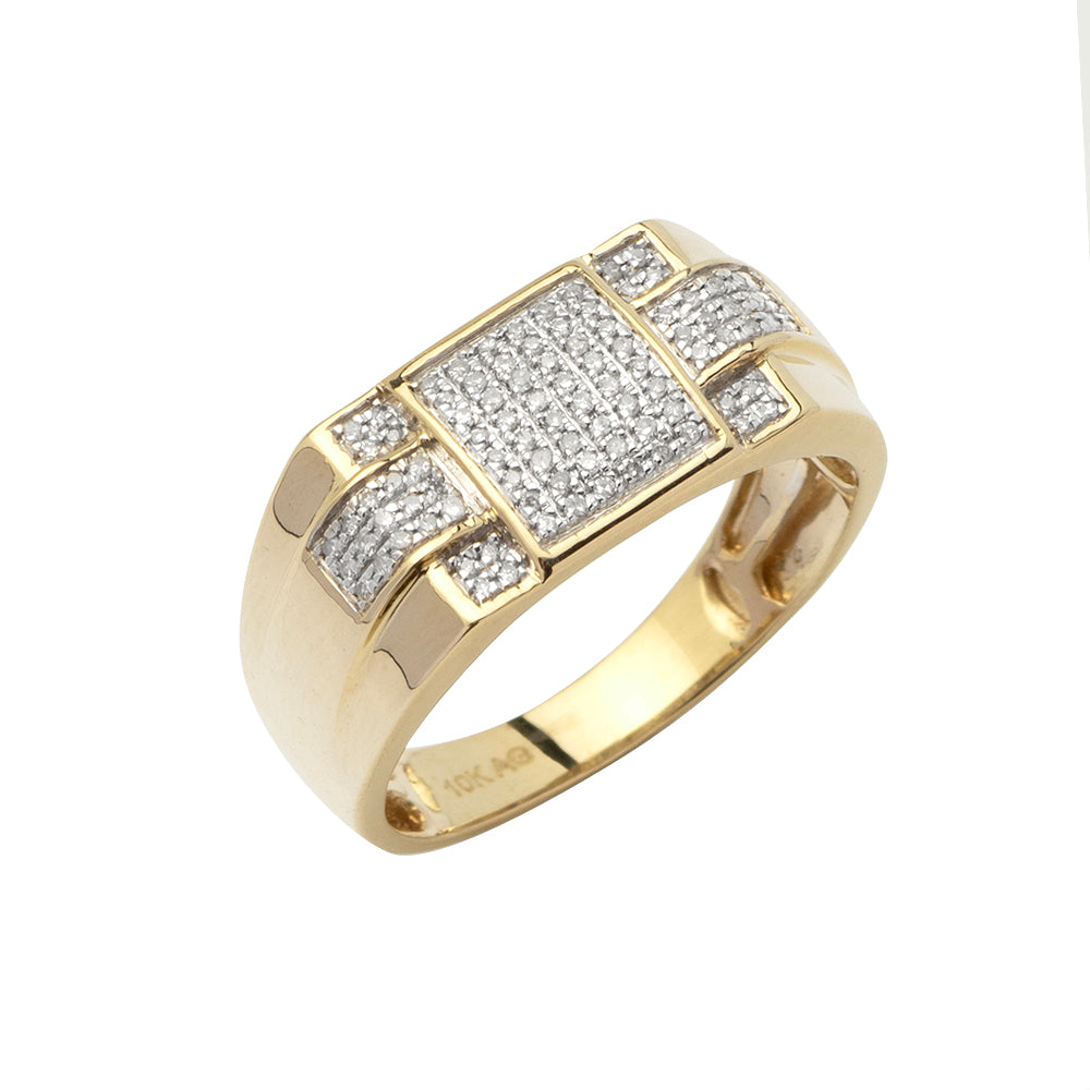 10KY 0.30CTW DIAMOND MICRO-PAVE MENS RING