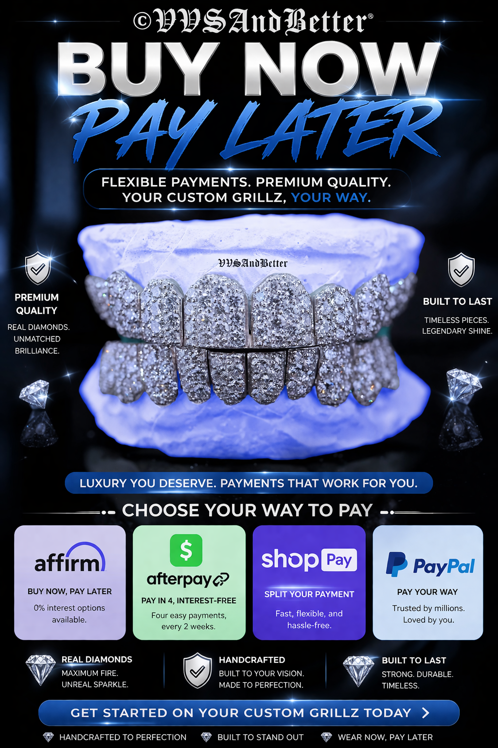 BUY NOW, PAY LATER — FLEXIBLE PAYMENT OPTIONS FOR GRILLZ & JEWELRY