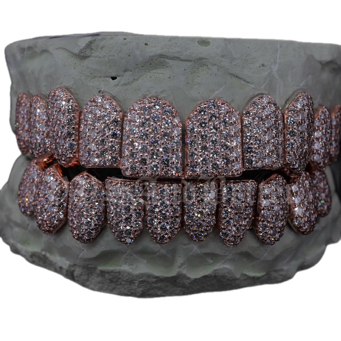 NATURAL VVS DIAMOND HONEYCOMB SET GRILLZ