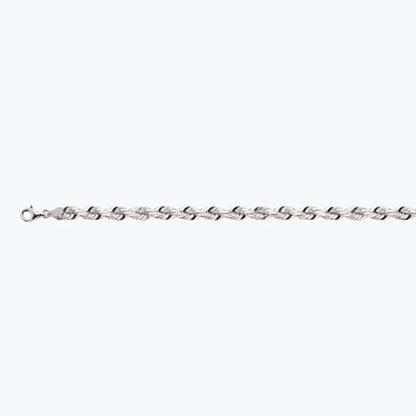 10K 7MM WHITE GOLD SOLID DC ROPE 28" CHAIN NECKLACE (AVAILABLE IN LENGTHS 7" - 30")