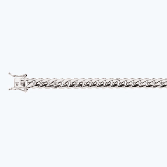 10K 9MM WHITE GOLD SOLID MIAMI CUBAN 30" CHAIN NECKLACE (AVAILABLE IN LENGTHS 7" - 30")