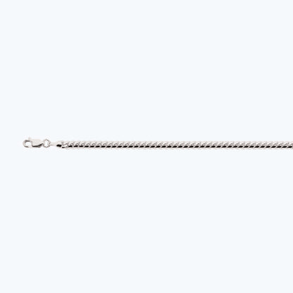 10K 4MM WHITE GOLD SOLID MIAMI CUBAN 24" CHAIN NECKLACE (AVAILABLE IN LENGTHS 7" - 30")