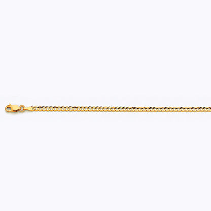 10K 3MM YELLOW GOLD SOLID CURB 26" CHAIN NECKLACE (AVAILABLE IN LENGTHS 7" - 30")
