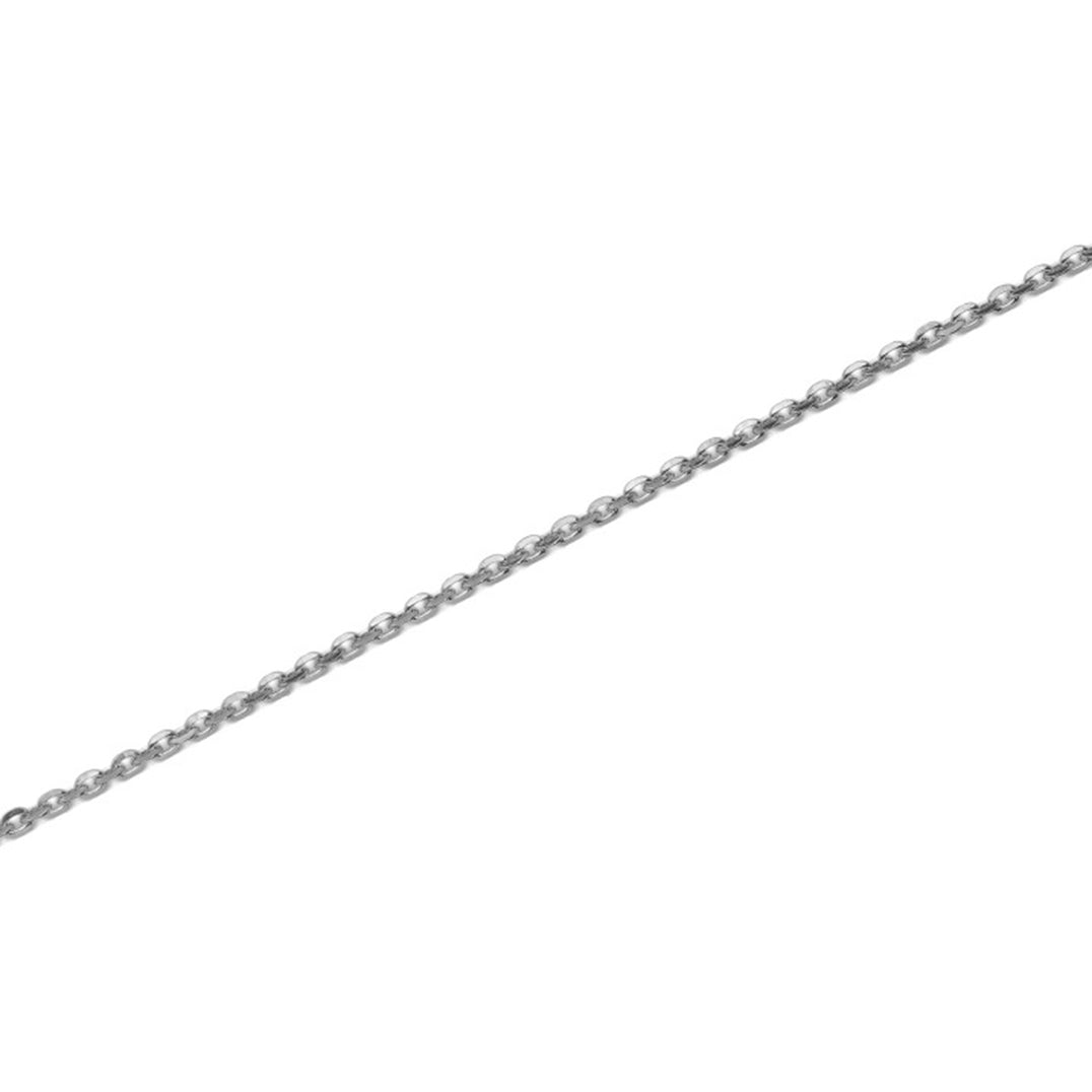 10K WHITE GOLD DC ROLO  043 GAUGE 18" CHAIN NECKLACE (AVAILABLE IN LENGTHS 7" - 30")