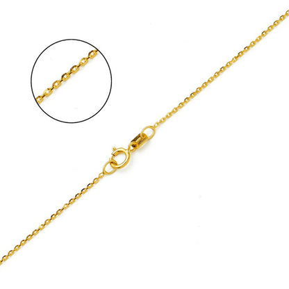10K YELLOW GOLD DC ROLO  023 GAUGE 26" CHAIN NECKLACE (AVAILABLE IN LENGTHS 7" - 30")