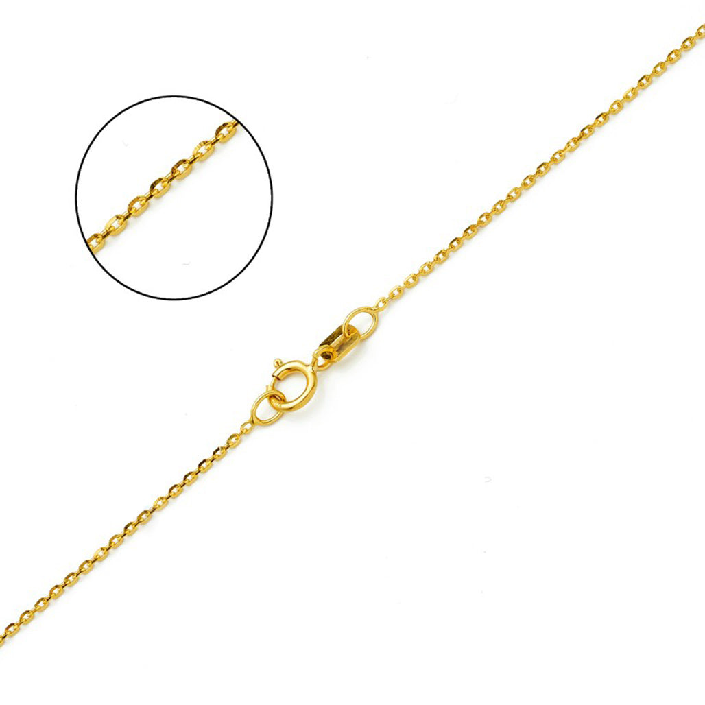 10K YELLOW GOLD DC ROLO  033 GAUGE 20" CHAIN NECKLACE (AVAILABLE IN LENGTHS 7" - 30")