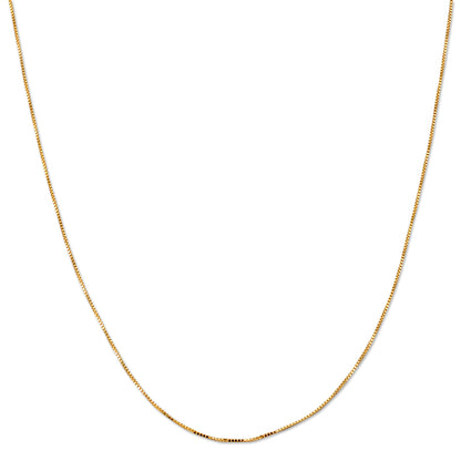 10K YELLOW GOLD BOX 068 GAUGE 20" CHAIN NECKLACE (AVAILABLE IN LENGTHS 7" - 30")
