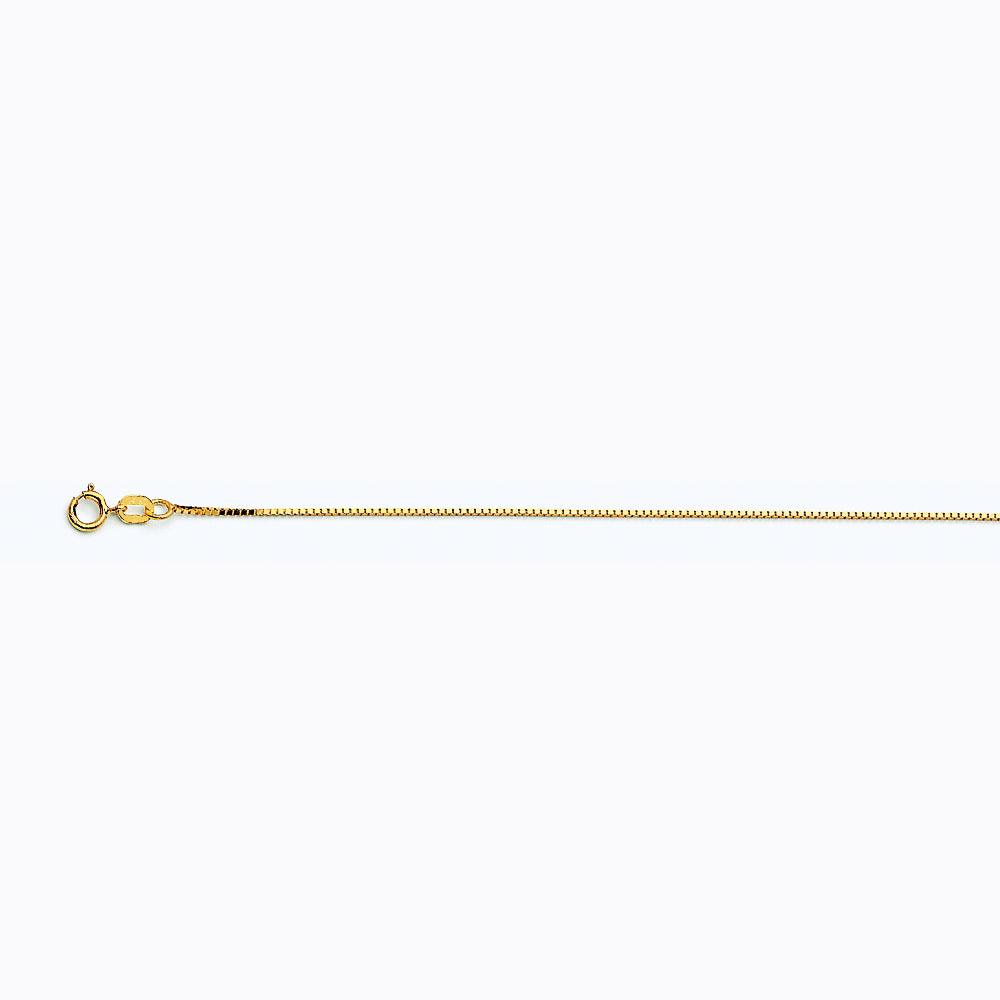 10K YELLOW GOLD BOX 050 GAUGE 30" CHAIN NECKLACE (AVAILABLE IN LENGTHS 7" - 30")