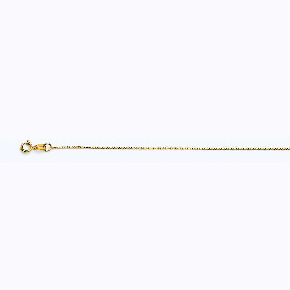 10K YELLOW GOLD BOX 040 GAUGE 28" CHAIN NECKLACE (AVAILABLE IN LENGTHS 7" - 30")
