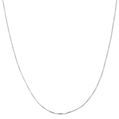 10K WHITE GOLD BOX 050 GAUGE 30" CHAIN NECKLACE (AVAILABLE IN LENGTHS 7" - 30")