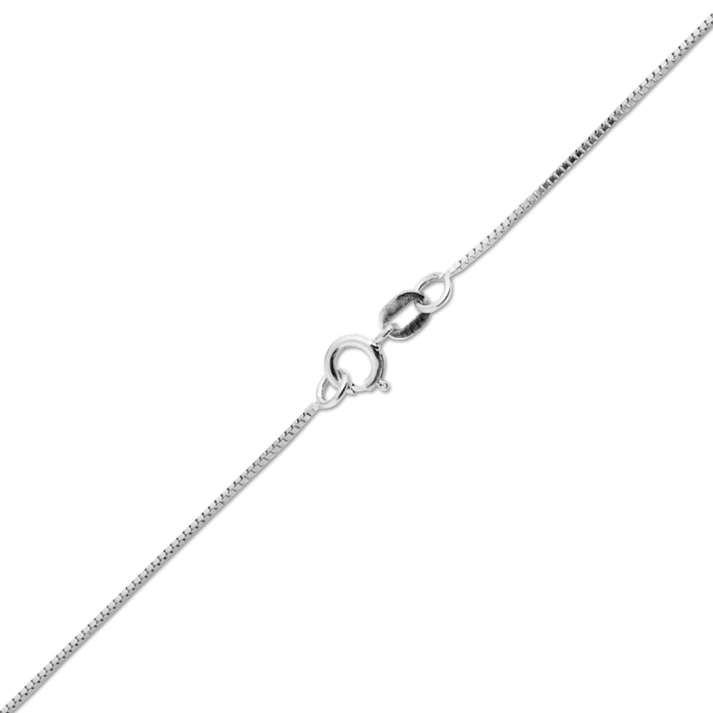 10K WHITE GOLD BOX 068 GAUGE 20" CHAIN NECKLACE (AVAILABLE IN LENGTHS 7" - 30")