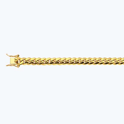 10K 8MM YELLOW GOLD SOLID MIAMI CUBAN 26" CHAIN NECKLACE (AVAILABLE IN LENGTHS 7" - 30")