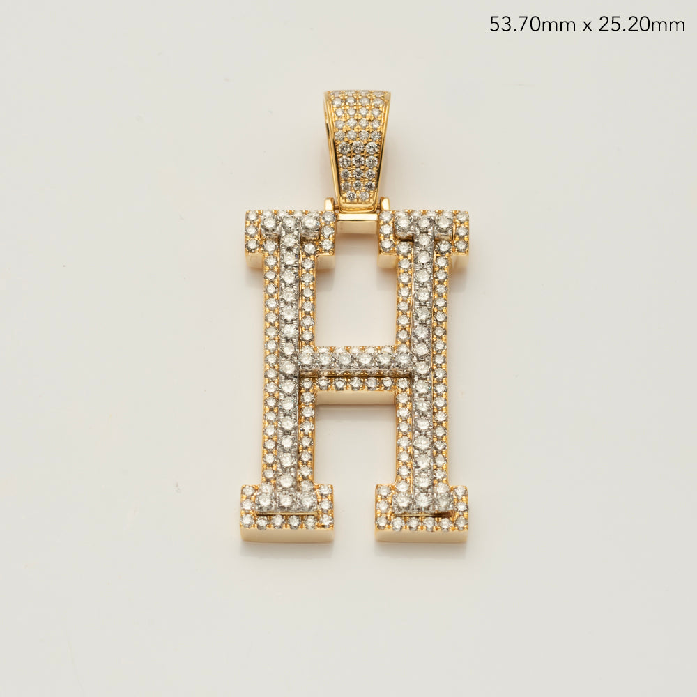 10KY+W 4.10CTW DIAMOND TWO TONE INITIAL PENDANT