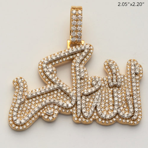 10KY+W 7.35CTW DIAMOND CUSTOM ARABIC PENDANT