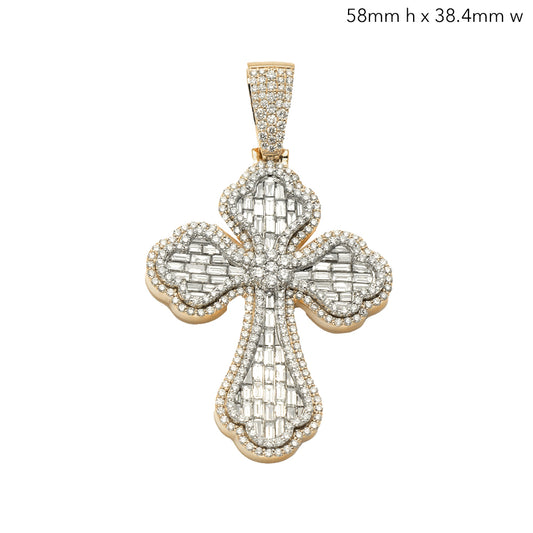 14KY+W 4.90CTW BAGUETTE DIAMOND INVERTED 3D FLEUR