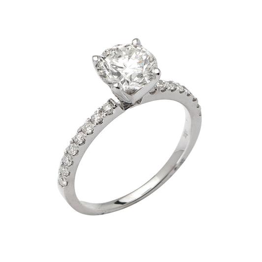 18KW 1.80CTW DIAMOND SOLITAIRE LADIES RING