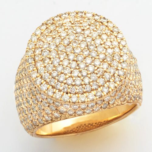 10KY 3.95CTW DIAMOND FLAT ROUND HEAD MENS RING