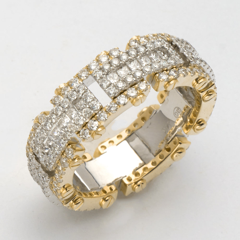 14KY+W  3.05CTW DIAMOND LINK MENS ETERNITY BAND
