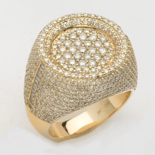 14KY 5.55CTW DIAMOND ROUND HEAD MENS RING