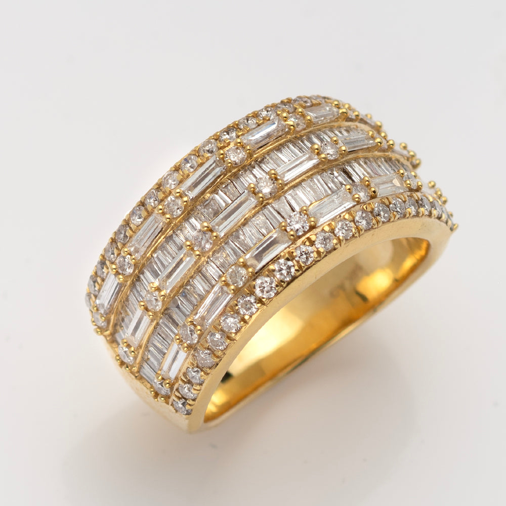 14KY 2.70CTW BAGUETTE DIAMOND MENS BAND