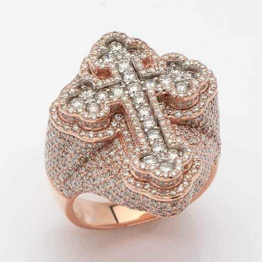 14KR 5.65CTW DIAMOND 3D INVERTED FLEUR DE LIS