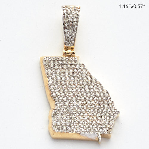 10KY 0.55CTW DIAMOND 3D STATE PENDANT