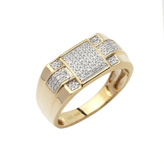 10KY 0.30CTW DIAMOND MICRO-PAVE MENS RING