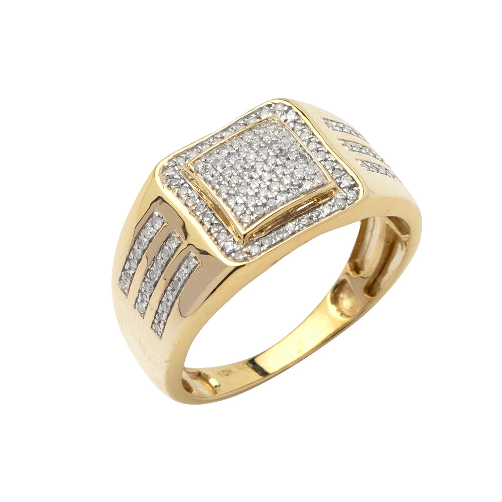 10KY 0.40CTW DIAMOND MICRO-PAVE MENS RING