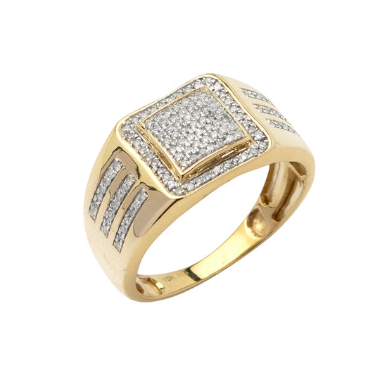 10KY 0.40CTW DIAMOND MICRO-PAVE MENS RING