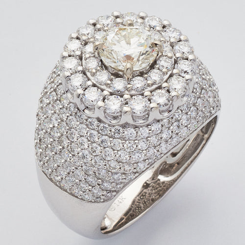14KW 6.00CTW DIAMOND MENS SEMI MOUNT RING