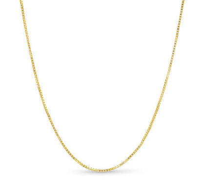 10K YELLOW GOLD BOX 050 GAUGE 20" CHAIN NECKLACE (AVAILABLE IN LENGTHS 7" - 30")