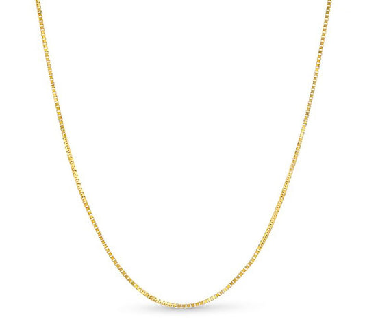 10K YELLOW GOLD BOX 040 GAUGE 30" CHAIN NECKLACE (AVAILABLE IN LENGTHS 7" - 30")